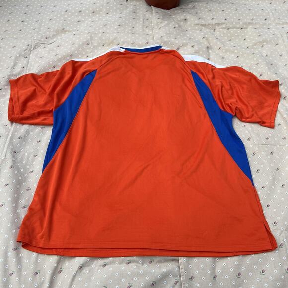 New York Mets Shirt Mens XXL Orange MLB Baseball Majestic Cooperstown V-Neck - Picture 2 of 7